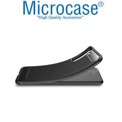 Microcase Samsung Galaxy S21 Plus Brushed Carbon Fiber Silikon Kılıf - Siyah