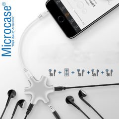 Microcase 5 Çıkışlı Kulaklık Ses Çoklayıcı Adaptör 5in1 Beyaz - AL2617
