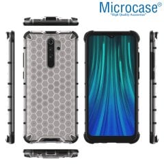 Microcase Xiaomi Redmi Note 8 Pro Ball Serisi Sert Tpu Kılıf - Şeffaf + Tempered Glass Cam Koruma