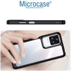 Microcase Xiaomi Poco F4 Shield Serisi Darbeye Dayanıklı Köşe Korumalı Yarı Esnek Plastik TPU Kılıf - Siyah