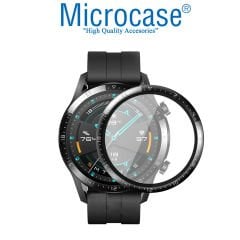 Microcase Huawei Watch GT2 46mm Tam Kaplayan Kavisli Ekran Koruyucu 3D Pet Film - Siyah
