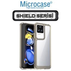 Microcase Xiaomi Poco F4 Shield Serisi Darbeye Dayanıklı Köşe Korumalı Yarı Esnek Plastik TPU Kılıf - Füme