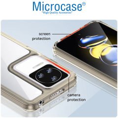 Microcase Xiaomi Poco F4 Shield Serisi Darbeye Dayanıklı Köşe Korumalı Yarı Esnek Plastik TPU Kılıf - Füme