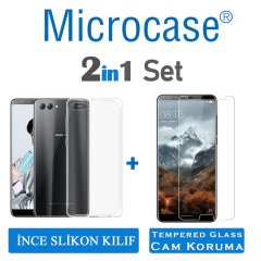 Huawei Nova 2s İnce 0.2 mm Soft Silikon Kılıf + Tempered Cam
