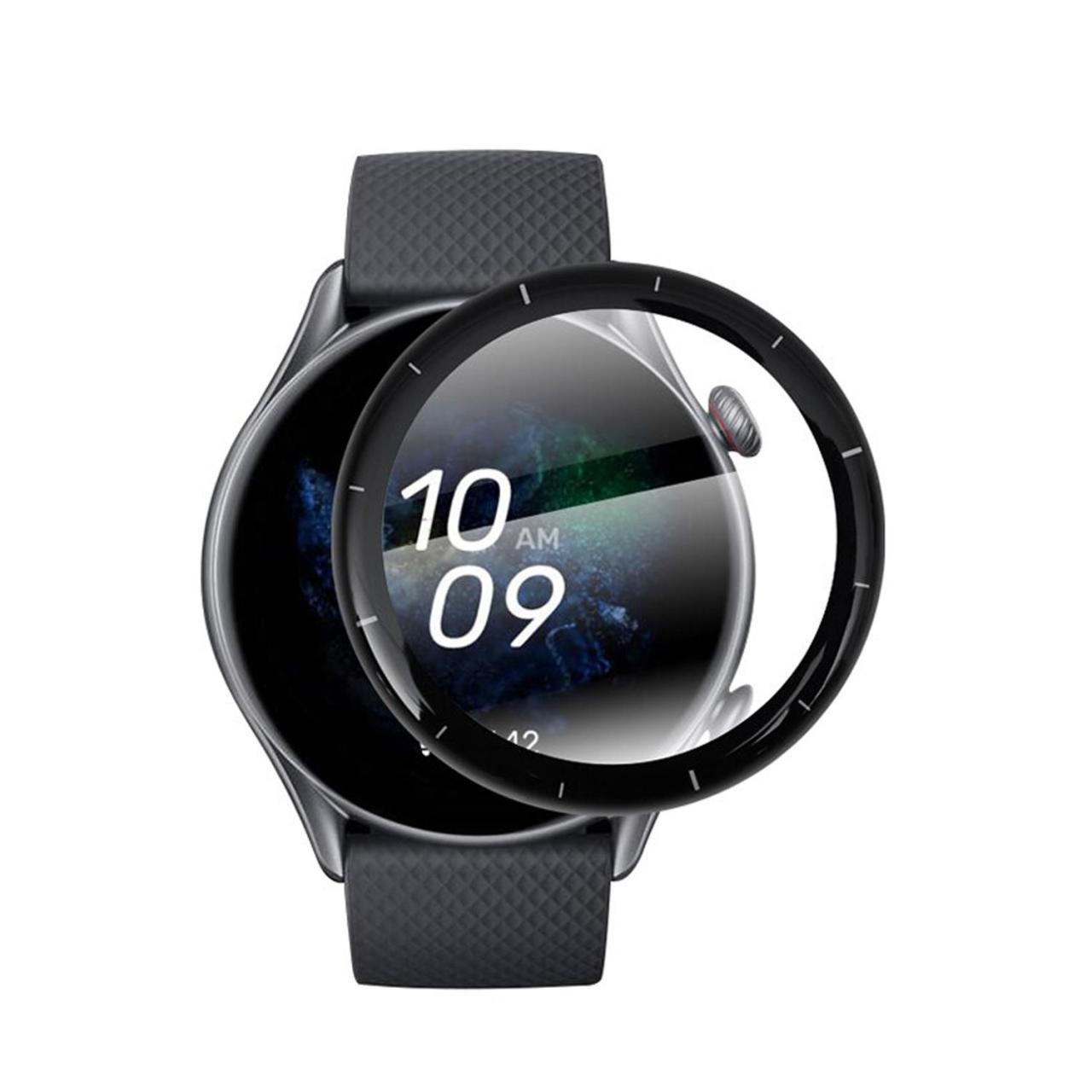 Microcase Amazfit GTR 3 Tam Kaplayan 3D Ekran Koruyucu Film - Siyah