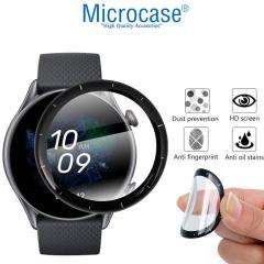 Microcase Amazfit GTR 3 Tam Kaplayan 3D Ekran Koruyucu Film - Siyah
