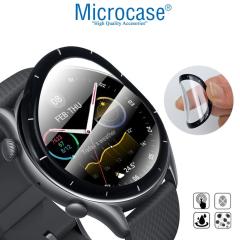 Microcase Amazfit GTR 3 Tam Kaplayan 3D Ekran Koruyucu Film - Siyah