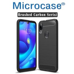 Xiaomi Mi Play Brushed Carbon Fiber Silikon TPU Kılıf + CAM