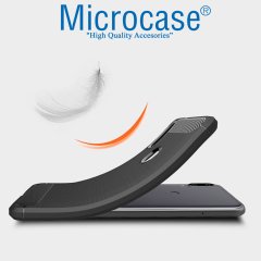 Xiaomi Mi Play Brushed Carbon Fiber Silikon TPU Kılıf + CAM