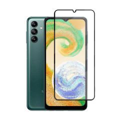 Microcase Samsung Galaxy A04S Tam Kaplayan Çerçeveli Tempered Ekran Koruyucu - Siyah AL3276