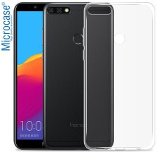 Huawei Honor 7C İnce 0.2 mm Soft Silikon Kılıf + Tempered Cam