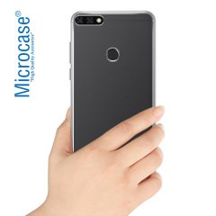 Huawei Honor 7C İnce 0.2 mm Soft Silikon Kılıf + Tempered Cam