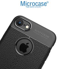 Microcase iPhone SE 2022 Leather Tpu Silikon Kılıf - Siyah