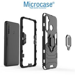 Microcase Realme 5 - 5i - 6i Batman Serisi Yüzük Standlı Armor Kılıf - Siyah