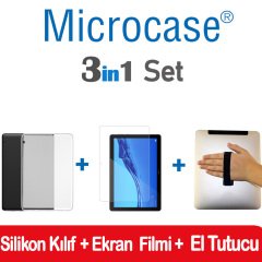 Huawei Mediapad T5 10.1 Silikon Kılıf + Ekran Film + El Tutucu