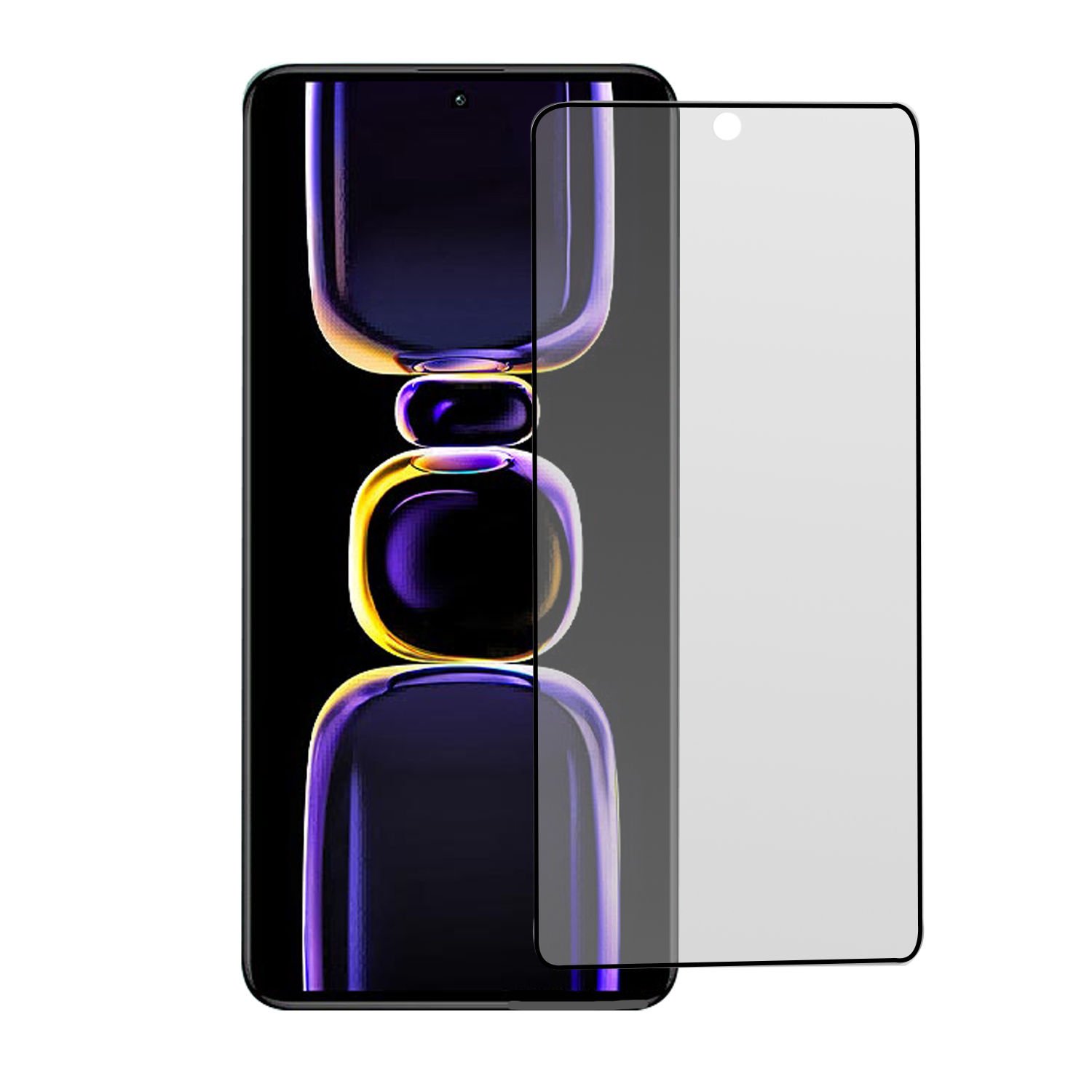 Microcase Xiaomi Poco F5 Pro/K60 Pro Tam Kaplayan Çerçeveli Mat Cam Koruma - AL3124