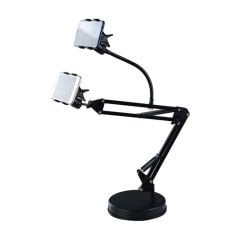 Microcase 2in1 Katlanabilir 360 Dönebilir Klipsli Masaüstü Esnek Telefon Tutucu + Mikrofon Standı  - AL4686