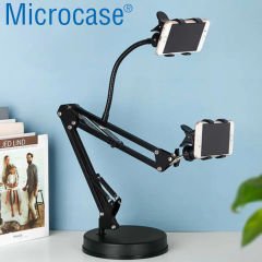 Microcase 2in1 Katlanabilir 360 Dönebilir Klipsli Masaüstü Esnek Telefon Tutucu + Mikrofon Standı  - AL4686