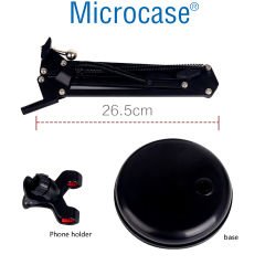 Microcase 2in1 Katlanabilir 360 Dönebilir Klipsli Masaüstü Esnek Telefon Tutucu + Mikrofon Standı  - AL4686