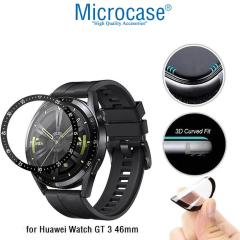 Microcase Huawei Watch GT 3 46 mm Tam Kaplayan 3D Ekran Koruyucu Film - Siyah