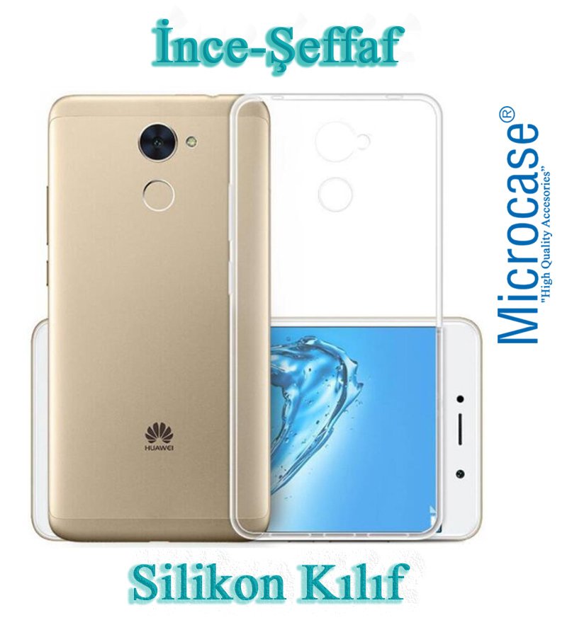 Huawei Y7 Prime İnce 0.2 mm Soft Silikon Kılıf + Tempered Cam
