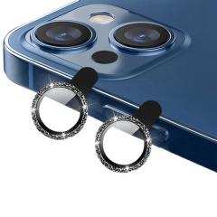Microcase iPhone 13 Elmas Taş Lens Koruma Halkası - Siyah AL2775