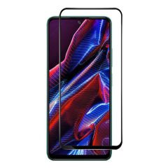 Microcase Xiaomi Poco X5 Pro 5G Tam Kaplayan Çerçeveli Tempered Ekran Koruyucu - Siyah AL3276