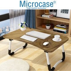 Microcase Portatif Atlantik Çam MDF Laptop Sehpası Katlanabilir Çalışma Masası Kahvaltı Masası AL4020