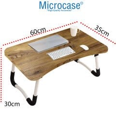 Microcase Portatif Atlantik Çam MDF Laptop Sehpası Katlanabilir Çalışma Masası Kahvaltı Masası AL4020