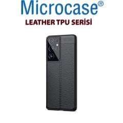 Microcase Samsung Galaxy S21 Ultra Leather Tpu Silikon Kılıf - Siyah