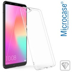 Huawei Honor View 10 İnce 0.2 mm Soft Silikon Kılıf +Tempered Cam