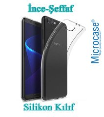 Huawei Honor View 10 İnce 0.2 mm Soft Silikon Kılıf +Tempered Cam