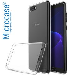 Huawei Honor View 10 İnce 0.2 mm Soft Silikon Kılıf +Tempered Cam