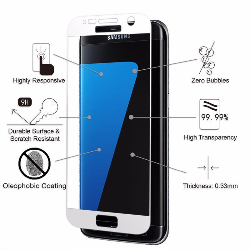 Samsung Galaxy J7 Pro J730 Tam Kaplayan Tempered Glass Cam Koruma