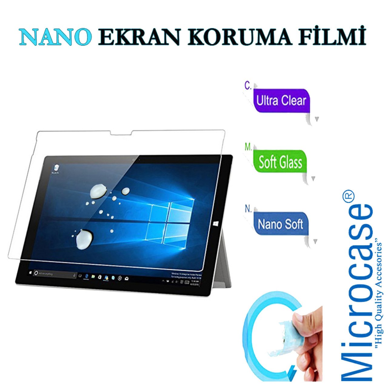 Microcase Microsoft Surface Pro 5 Nano Esnek Ekran Koruma Filmi