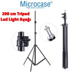 Microcase 3 Ayak Sabitleyici Alüminyum Cep Telefonu Kamera DSLR Led Light Tripodu 200 cm - AL2630