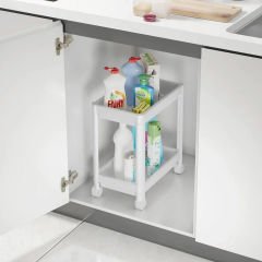 Microcase 2 Katlı Tekerlekli Düzenleyici Raf, Banyo Dolabı, Mutfak Tezgah Altı, Deterjanlık - AL4696