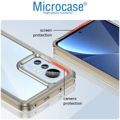 Microcase Xiaomi 12S Shield Serisi Darbeye Dayanıklı Köşe Korumalı Yarı Esnek Plastik TPU Kılıf - Füme