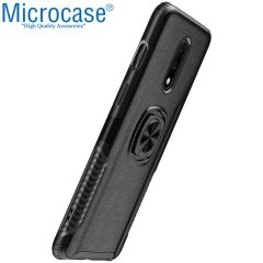Microcase OnePlus 7 Rome Serisi Yüzük Standlı Armor Kılıf - Siyah