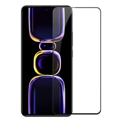 Microcase Xiaomi Redmi K60E Tam Kaplayan Çerçeveli Tempered Ekran Koruyucu - Siyah AL3276