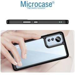 Microcase Xiaomi 12X Shield Serisi Darbeye Dayanıklı Köşe Korumalı Yarı Esnek Plastik TPU Kılıf - Siyah