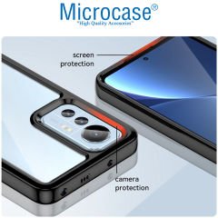Microcase Xiaomi 12X Shield Serisi Darbeye Dayanıklı Köşe Korumalı Yarı Esnek Plastik TPU Kılıf - Siyah