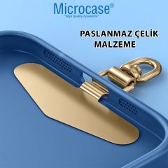 Microcase 360 Döner Başlıklı Telefon İp Askılıklar için Paslanmaz Çelik Tutacak Bağlantı Parçası-AL4927 Siyah