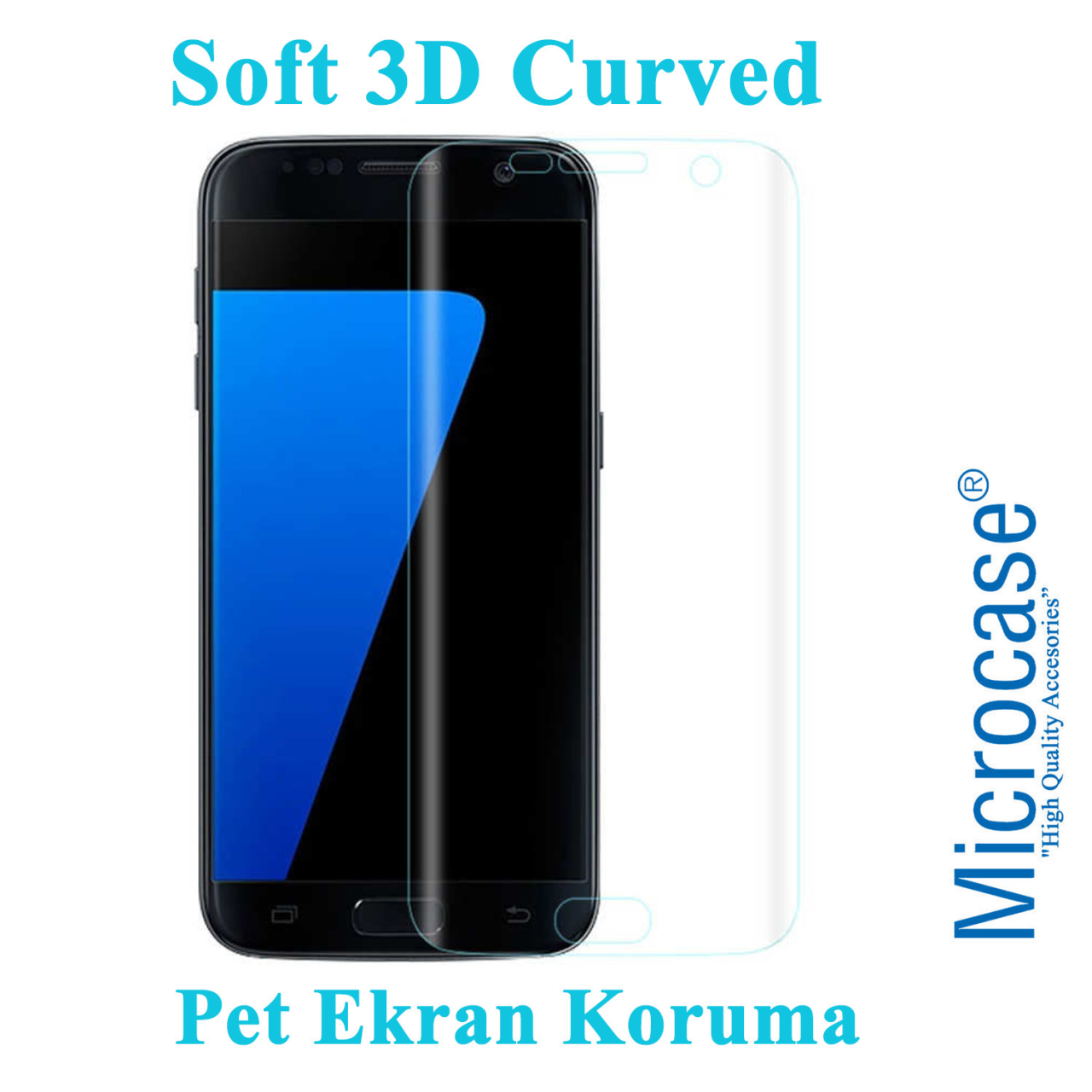 Microcase Samsung Galaxy S7 Edge Full Ekran Koruma Curved 3D Pet