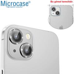 Microcase iPhone 13 mini Elmas Taş Lens Koruma Halkası - Gümüş AL2775