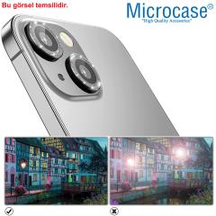 Microcase iPhone 13 mini Elmas Taş Lens Koruma Halkası - Gümüş AL2775