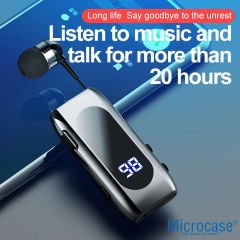 Microcase Led Ekranlı Makaralı Kulak İçi Wireless Bluetooth Kulaklık Siyah - AL4869