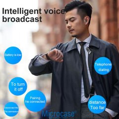 Microcase Led Ekranlı Makaralı Kulak İçi Wireless Bluetooth Kulaklık Siyah - AL4869