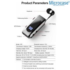 Microcase Led Ekranlı Makaralı Kulak İçi Wireless Bluetooth Kulaklık Siyah - AL4869
