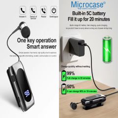 Microcase Led Ekranlı Makaralı Kulak İçi Wireless Bluetooth Kulaklık Siyah - AL4869